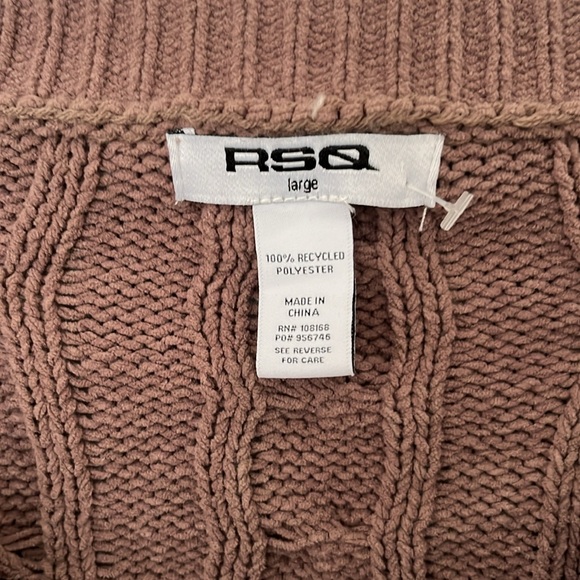 🤎🦃RSQ FADED BROWN KNITT SWEATER NWOT SZ L (48Wx19L) EXCELLENT COND. - Picture 2 of 5